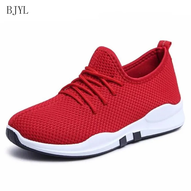 

BJYL 2019 Summer Breathable Mesh Women Casual Shoes Vulcanize Female Fashion Sneakers Lace Up Soft Leisure Footwears B181