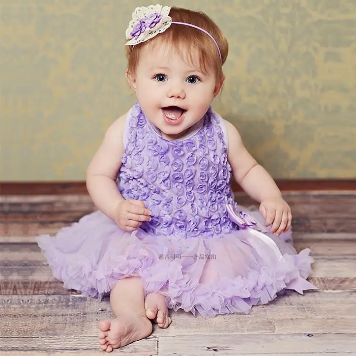 Flowers purple baby dresses 2015 infant baby girl dress sleeveless cute