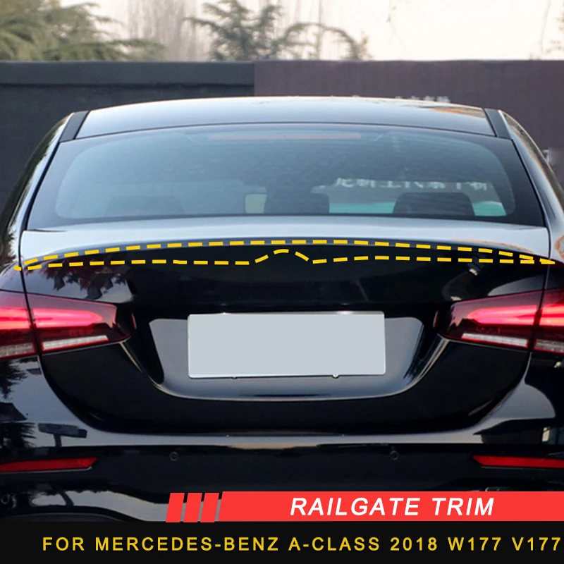 

For Mercedes-Benz A-Class 2018 W177 V177 Auto Car Rear Tailgate Trim Frame Sticker Cover Accessories