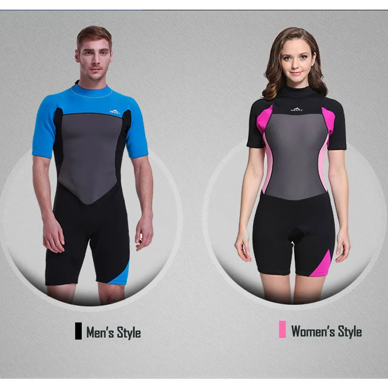Мужской неопреновый гидрокостюм с молнией сзади 2 мм коротким рукавом|neoprene scuba