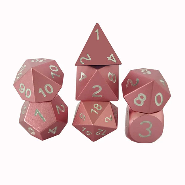 

Factory direct metal Dice CNC precision machining aluminum alloy Dice 7pcs / set of creative role-playing games dice D&D