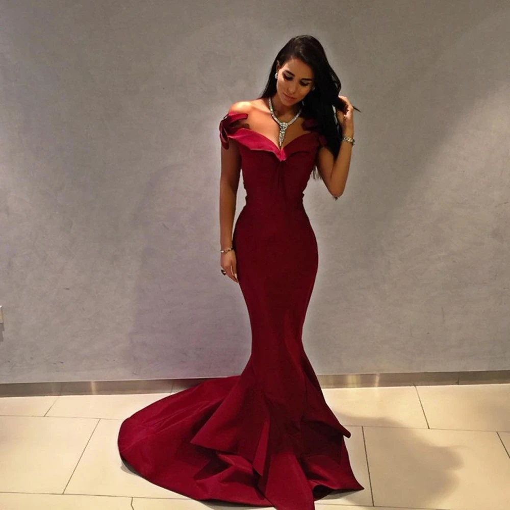 dark red occasion dress