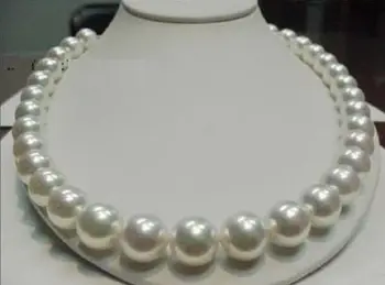 

gorgeous 12-13mm south sea round white pearl necklace 18inch 925s KKK