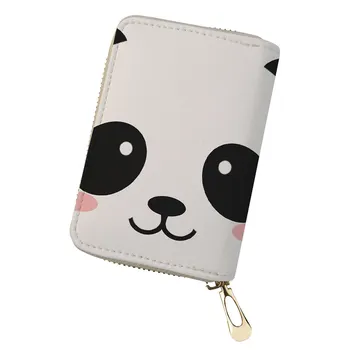 

THIKIN Female Credit Card Holder Cartoon Famous Cartoon Panda Pattern Printing Travel Card Purse Cute Leather Women ID Cards Bag