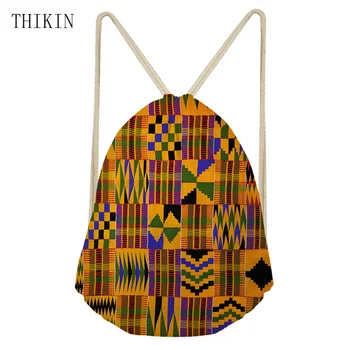 

THIKIN Retro African Printing Swimming Bag Women Sports Outdoor Draw String Bags for Ladies Waterproof Dry Bag Backpack Hot Sale