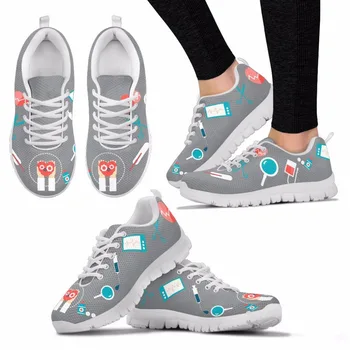 

INSTANTARTS Nurse Medical Pattern Women Running Shoes Lightweight Mesh Sneakers for Lady Woman Outdoor Sport Walking Shoes Girls