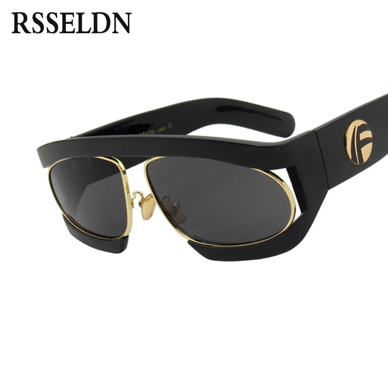 

RSSELDN Luxury Sunglasses Women Brand Designer 2019 New Semi-Rimless Vintage Female Sun glasses Fashion Black White Shades UV400
