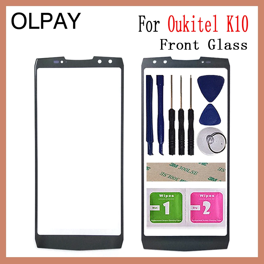 

OLPAY 6.0 inch 100% Original For Oukitel K10 Touch Screen Panel Front Outer Glass Lens Touch Screen NO LCD Digitizer
