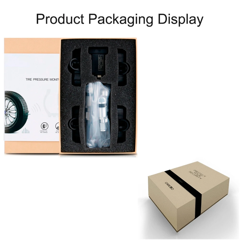 CAREUD U912 Auto inalámbrico TPMS el sistema de monitoreo de presión con 4 sensores pantalla LCD integrada Monitor para Toyota - 5