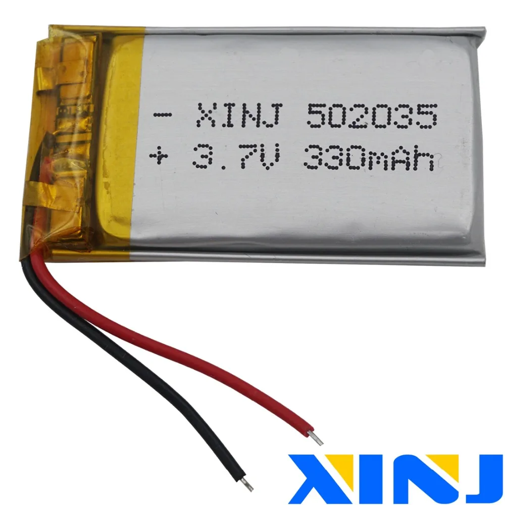 XINJ 3,7 V 330mAh LiPo литиевая полимерная аккумуляторная батарея Lipo 502035 для gps Sat Nav Автомобильная камера dvc DVR рекордер для вождения DIY