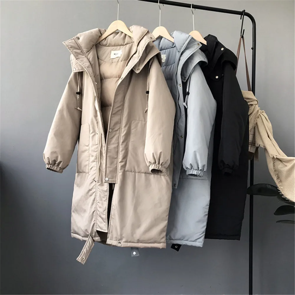 Thick Warm Duck Down Jacket Women Winter 2018 Hooded Outerwear Coats Female Long Casual Down puffer jacket Parka branded ZCX9081 (1)