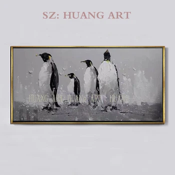 

hand painted absract painting Penguin painting modern Animal abstract oil painting on canvas graffitti street for living room