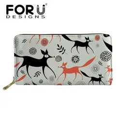 FORUDESIGNS/повседневное для женщин женские кошельки и кошелек обувь для девочек портмоне милый Red Fox печати держатель для карт высокое Кач