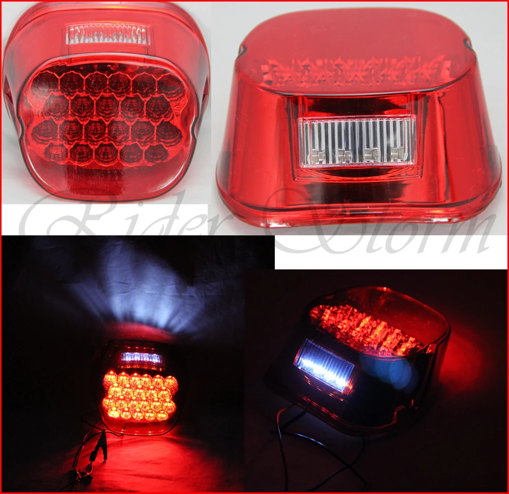 

Red LED Crystal Tail Brake Light for Harley Davidson Dyna Low Rider FXDL Fat Bob FXDF Super Glide Custom FXDC Street Bob FXDB