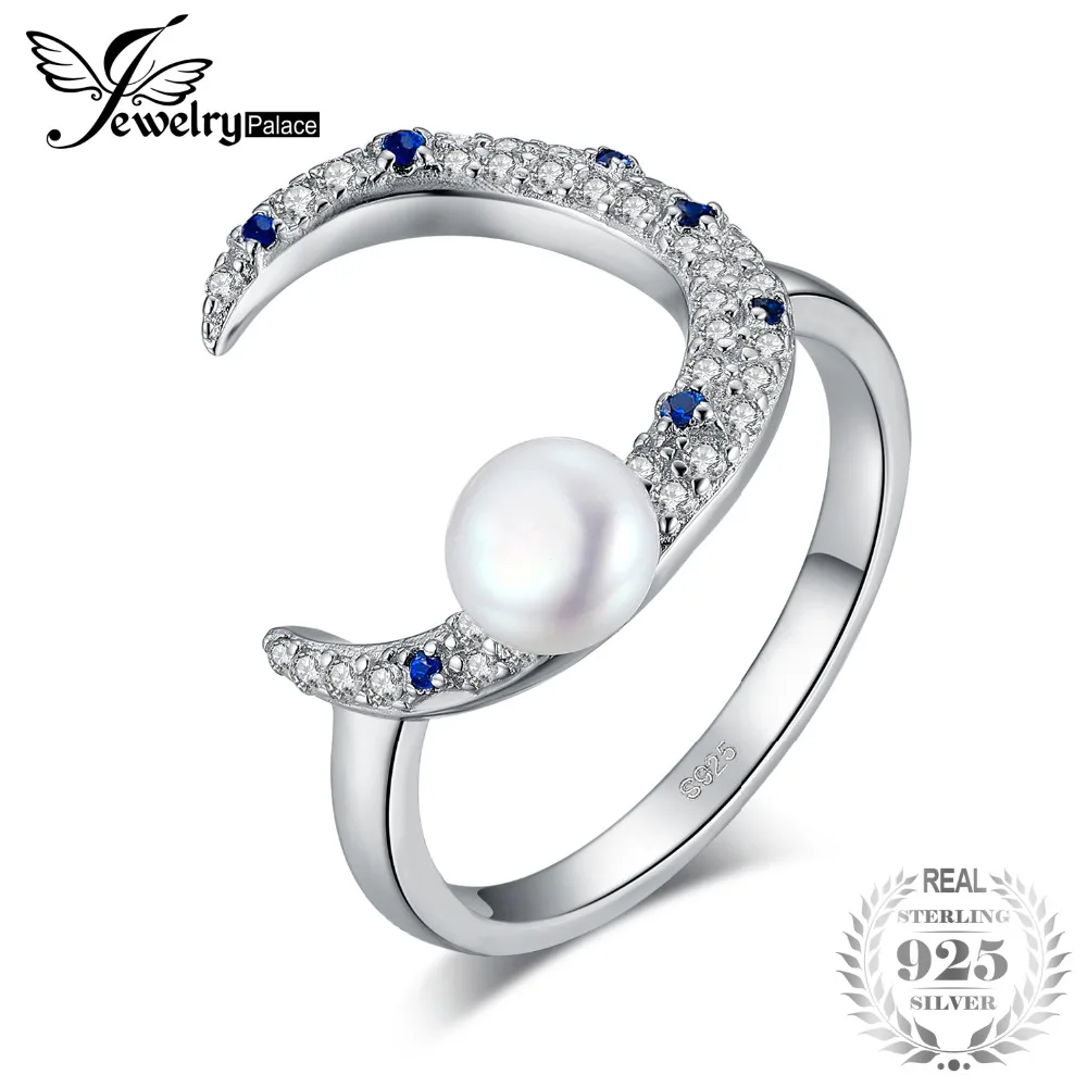 Jewelrypalace Created Blue Sapphire Half Moon Crescent Pearl Cubic Zirconia Promise Ring 925 Sterling Silver Anniversary Jewelry huismerk kopen in de aanbieding Jewelrypalace Created Blue Sapphire Half Moon Crescent Pearl Cubic Zirconia Promise Ring 925 Sterling Silver Anniversary Jewelry huismerk kopen in de aanbieding