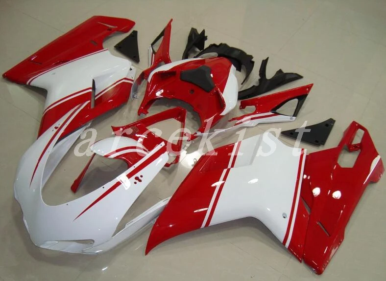 3 подарка Новые ABS Обтекатели для мотоцикла комплект подходит для DUCATI 848 1098 1198 1098R обтекатель кузова набор на заказ Красный Белый Великобритания