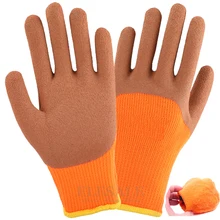 Зимние терморабочие перчатки с латексным резиновым покрытием для защиты от скольжения, садовые, автомобильные, ремонтные, защитные перчатки для рук