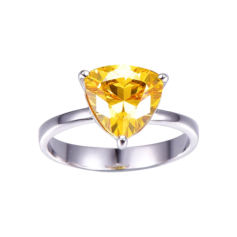 BONLAVIE, хорошее ювелирное изделие, S925 штамп, настоящее 925 пробы, серебряное кольцо, набор, люкс класс, 5,95 карат, желтое сердце, камень, обручальное кольцо для женщин