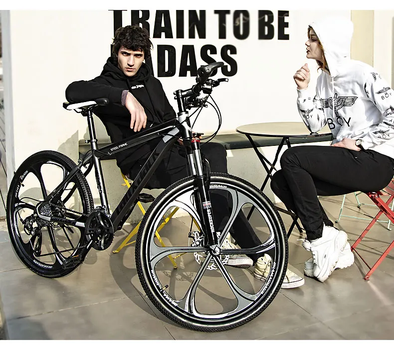 Flash Deal 24 Speed 26 inch Mountain Bike mountain bike mountain bike steel  dual disc brakes variable road bikes 7