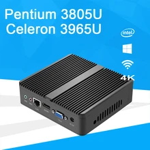Windows Mini PC Intel Pentimun 3805U Fanless Micro Desktop PC NUC Thin Client HDMI VGA WiFi