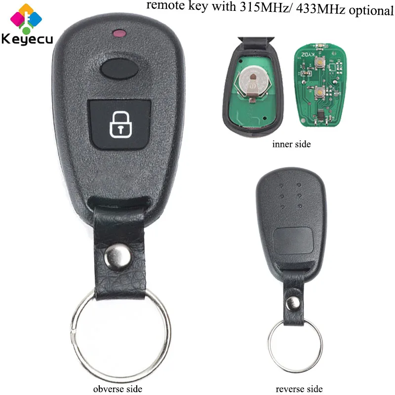 KEYECU сменный дистанционный ключ 2 кнопки и 315 МГц/433 МГц FOB для Hyundai Old Elantra Santa Fe FCC ID: