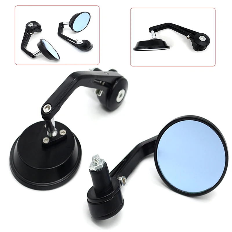 

Motorcycle Back View Mirror Bicycle Rearview Mirror Moped Side Rearviews Mirror Bar end Round for Kawasaki ZX6R ZX7R ZX10R KTM