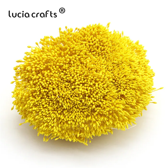C2 Yellow Lucia crafts 576 шт 1 мм разноцветный цветок тычинки цветочные украшения торта Двойные головки DIY материалы ручной работы C1301 - Цвет: C2 Yellow