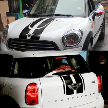 

Car Rally stripes Racing 13'' Hood Trunk Decals for MINI Vinyl Stickers ZC978