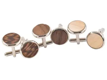 

Round Wood Cufflinks Cuff LInks Natural Wood Inlayed Cufflinks Buttons Stud Men's Gift Fashion Jewelry Accessory 20pairs/lot
