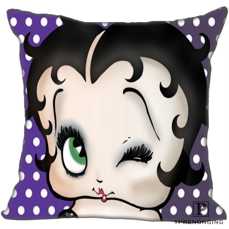 Для наращивания с лучшими продажами от Betty Boop(1)@ Подушка Чехол Спальня дома квадратная Наволочка на молнии(с одной стороны)#190404-01-74