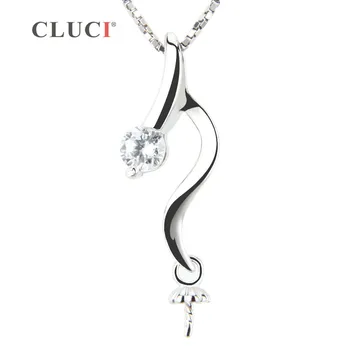 

CLUCI women jewelry charm pendant 23.5*7.5mm nice 925 sterling silver pendant accessories for DIY pearl pendant SP143SB