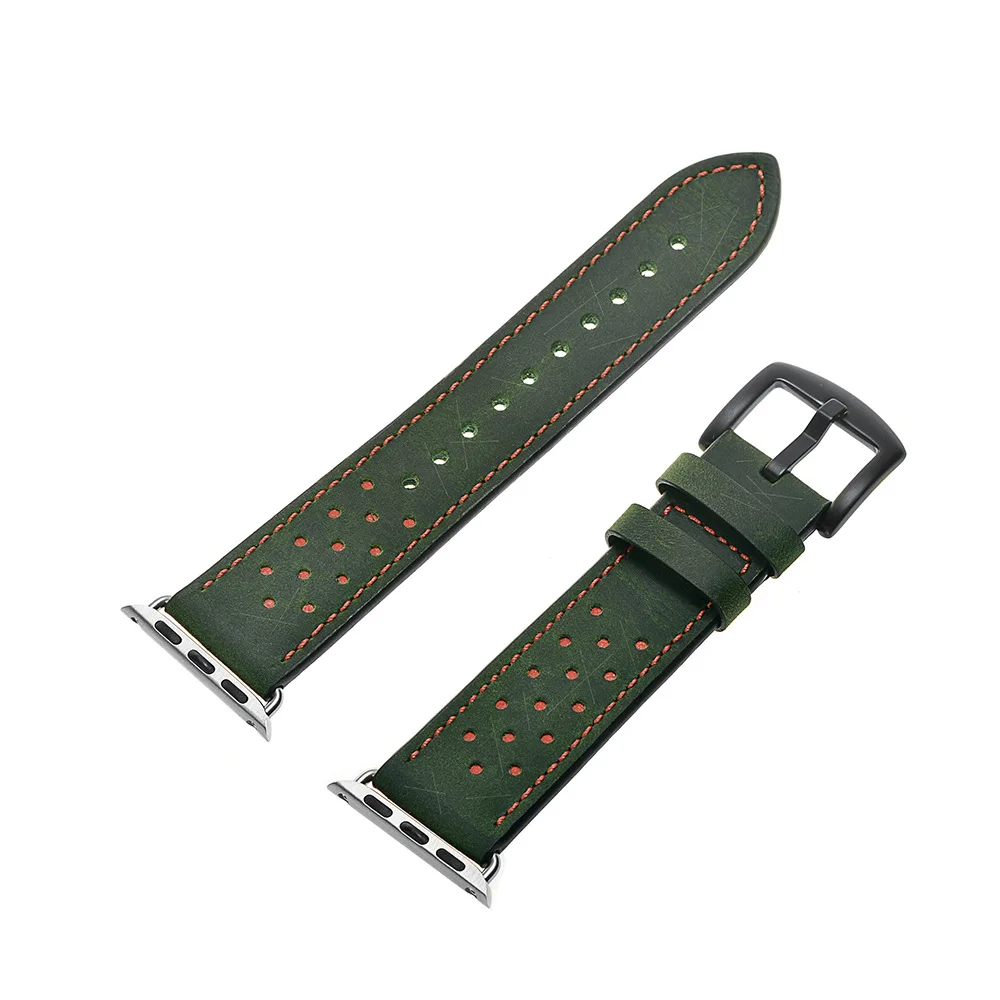 6 Colors Leather Replacement Watch Strap For Apple Watch Band 42mm 38mm 44mm 42mm Women Men Bracelet Band for iWatch 1 2 3 4 5