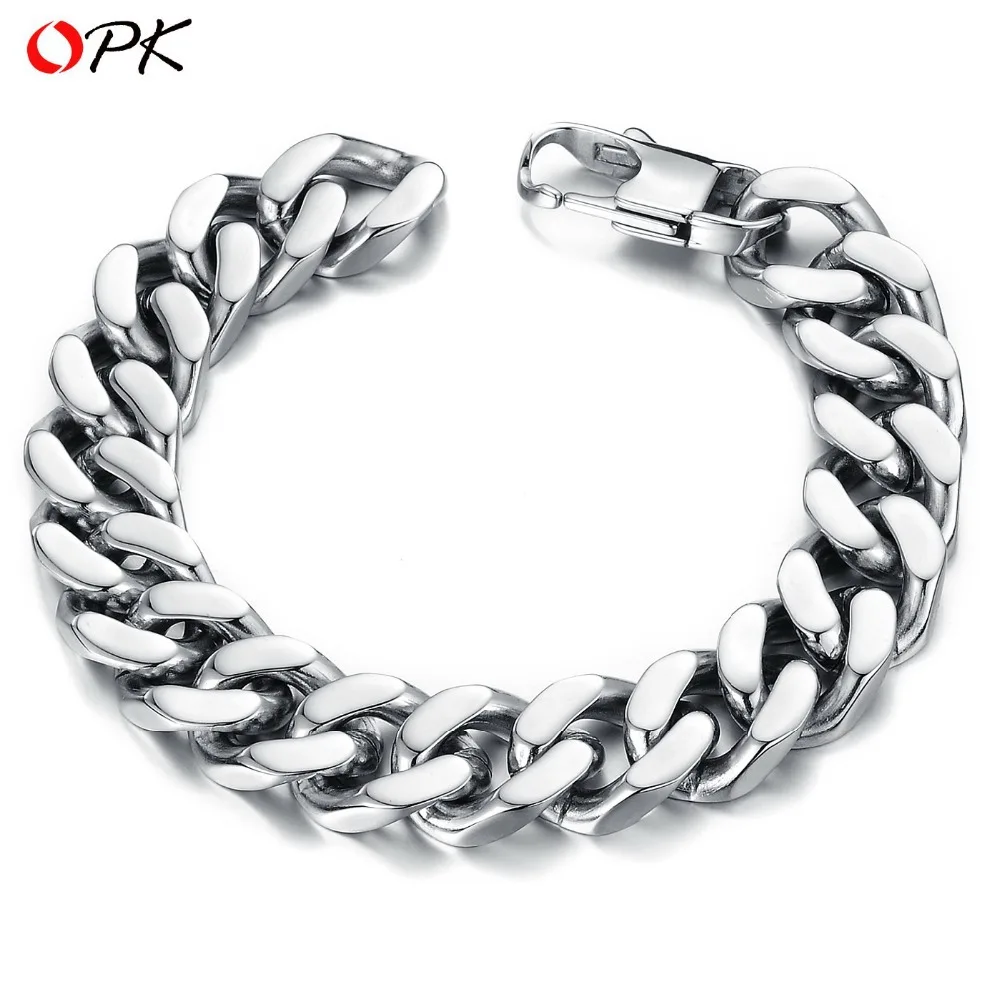 Мужские украшения OPK бесплатная коробка! Модный массивный браслет из нержавеющей
