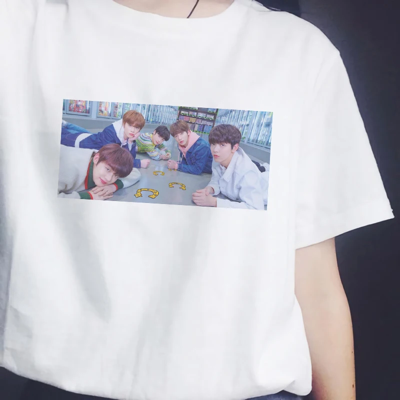 

2019 TXT Member Female T-shirt Harajuku Top Women New Arrivals Korean Fashion Clothing Kpop Streetwear 100% Cotton Tshirt