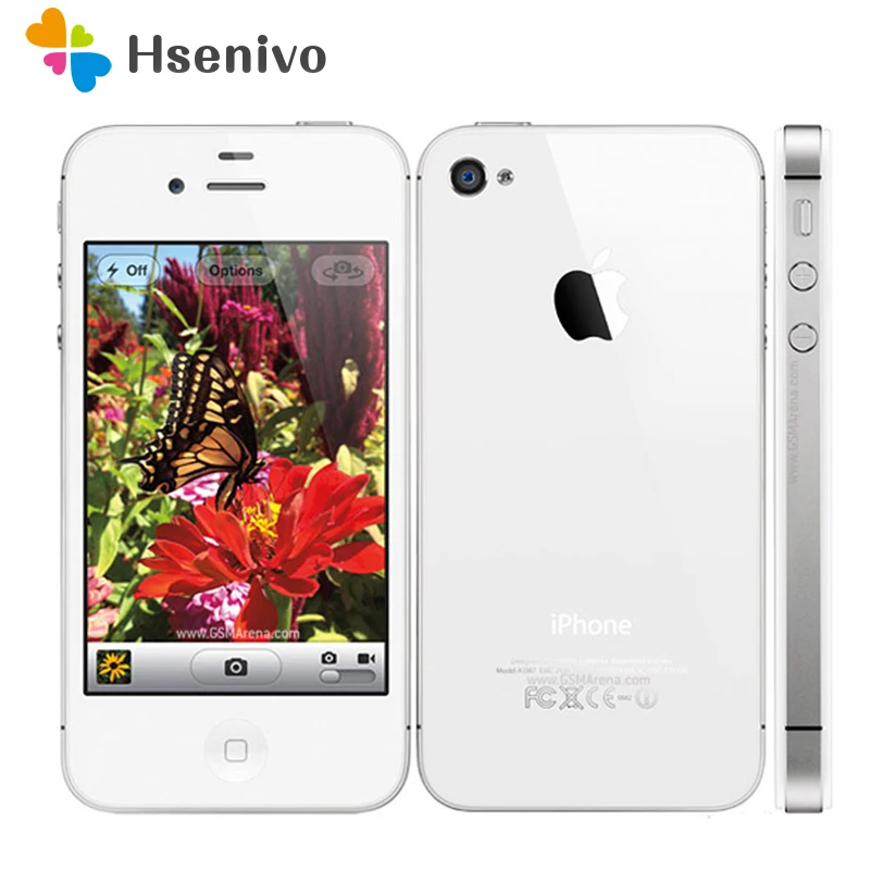 IPhone4S оригинальный заводской разблокированный Apple iPhone 4S IOS Dual Core 8MP WI-FI WCDMA мобильный телефон сенсорный iCloud Восстановленное