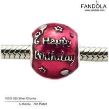 Бусины из стерлингового серебра 925 пробы с днем рождения Подарочные кулоны Подходит для европейских браслетов шармы Серебро 925 оригинальные украшения из бисера