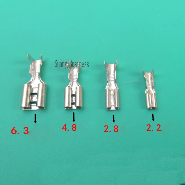 50PCs 6.3mm 4.8mm 2.8mm 2.2mm Crimp Terminal Female Spade Connectorin