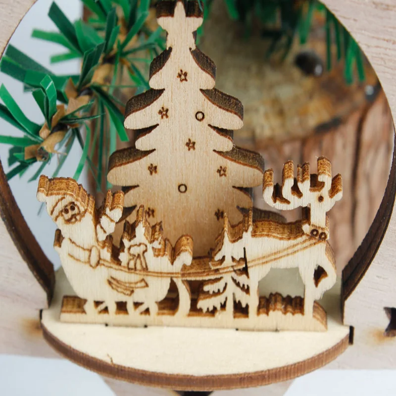 Деревянные Подвески Санта Клаус Снеговик украшения DIY украшения для рождественской вечеринки для дома Рождественская елка подарки для детей