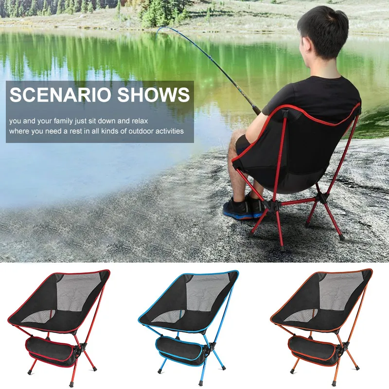 

Oxford Cloth Seat Folding Stool Camping Chair 3color Durable