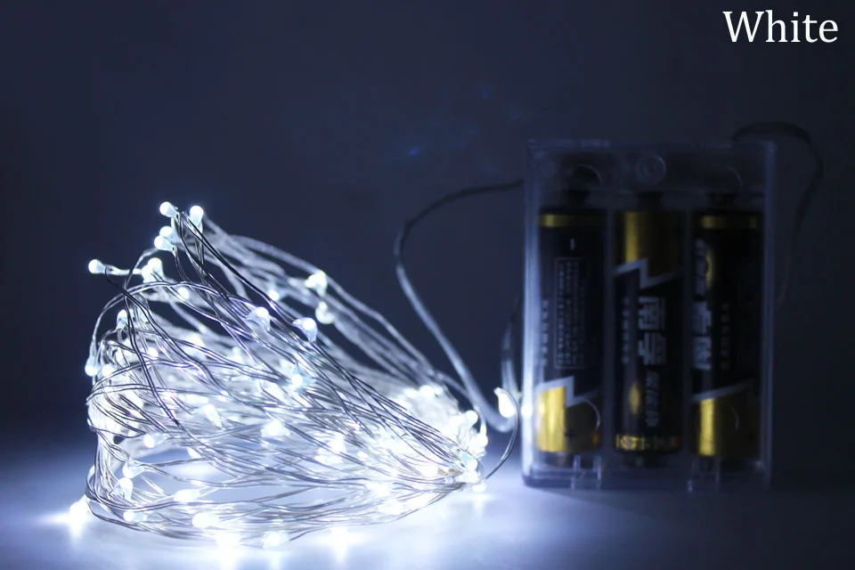 Батарея свет шнура 2 м 5 м 10 м 3* AA Батарея работает гирлянды Крытый Фея Рождество украшения свет 5 В светодиодные полосы
