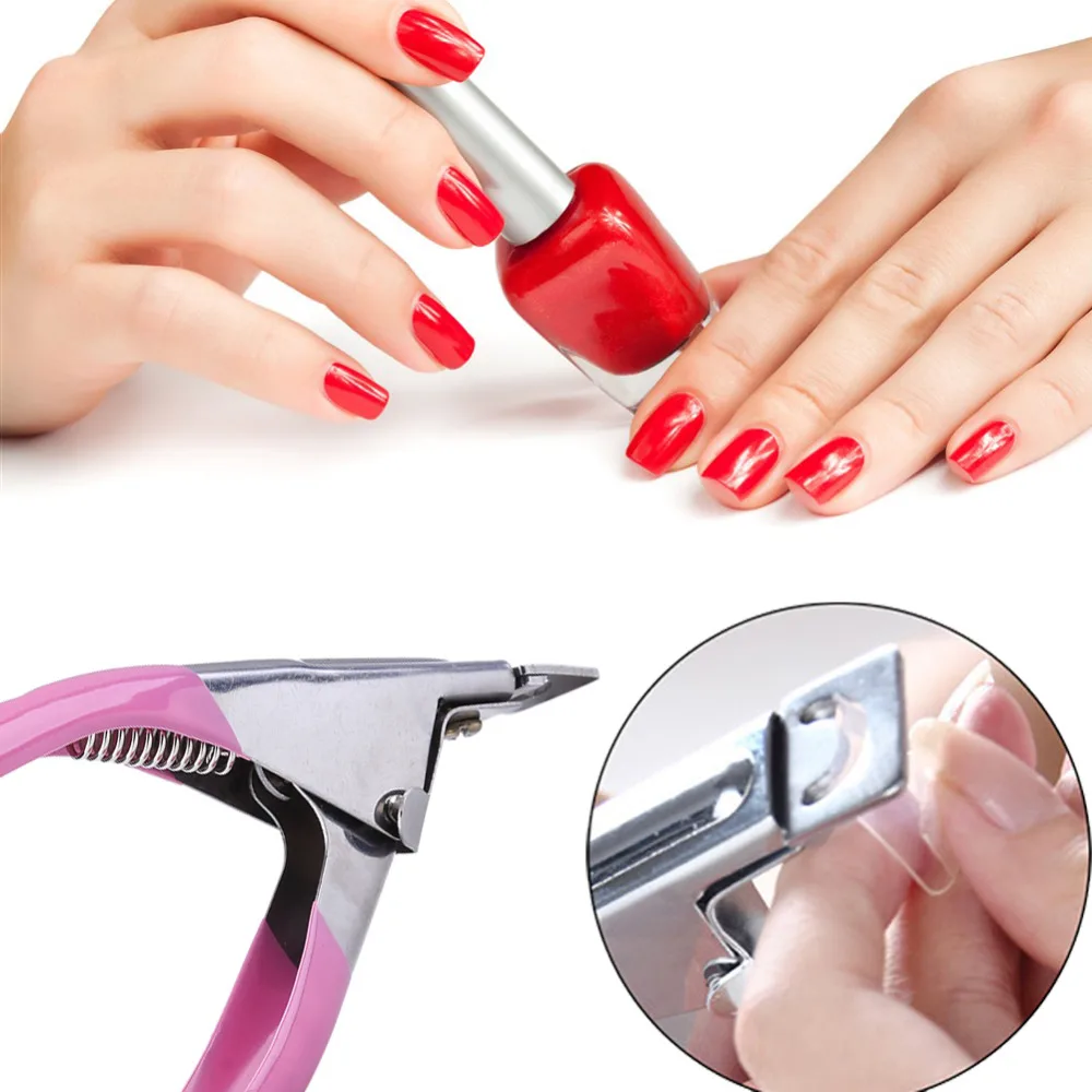 

Professional stainless steel Pink Blue Or Red Manicure Tool Acrylic UV Gel False Nail Clipper Edge Cutter Tips Art tools