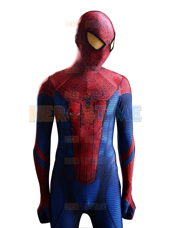 놀라운 스파이더 맨 의상 3D 원본 영화 할로윈 스판덱스 스파이더 맨 슈퍼 히어로 의상 fullbody zentai suit