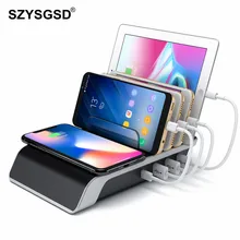 SZYSGSD Мульти USB быстрое зарядное устройство док-станция для iPhone для samsung Qi Беспроводное зарядное устройство Быстрая Подставка для зарядки док-станция для iPad планшета