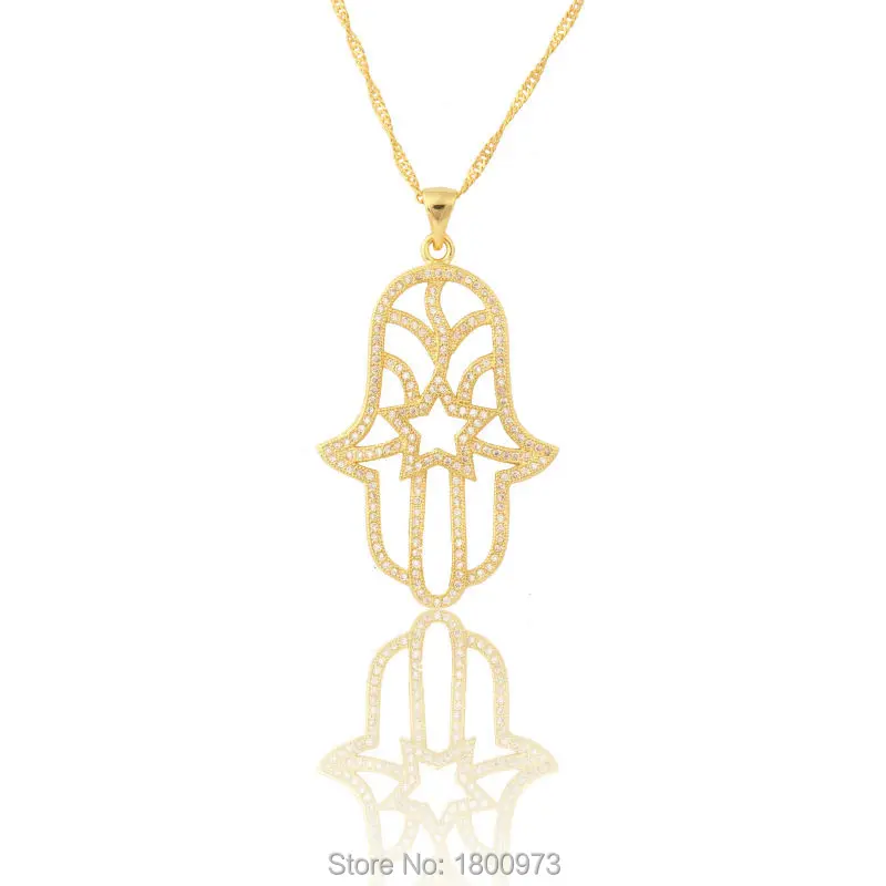 

Lasted Hamsa Hand Pendant Gold ColorCrystal Charm Fashion Jewelry Middle East Arabic Kenya Ethiopia