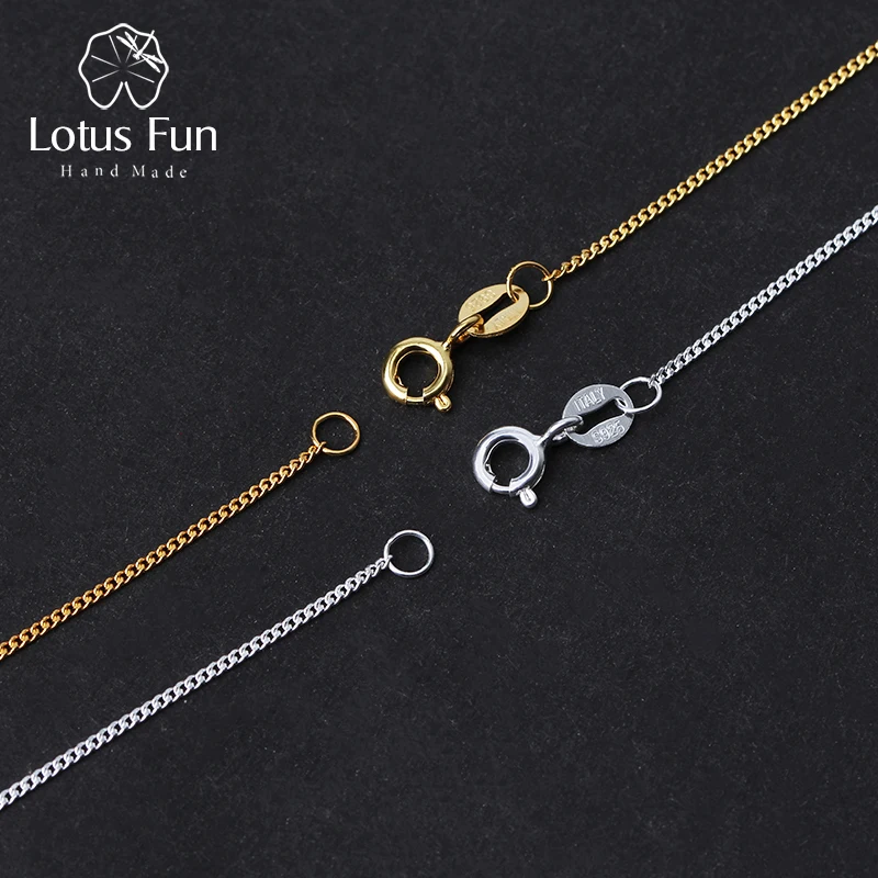 Lotus Fun Реальные Стерлингового Серебра 925 Ювелирных Украшений Ручной Работы Классический Легкий Матч Ожерелье без Подвеска для Женщин Колье - изображение