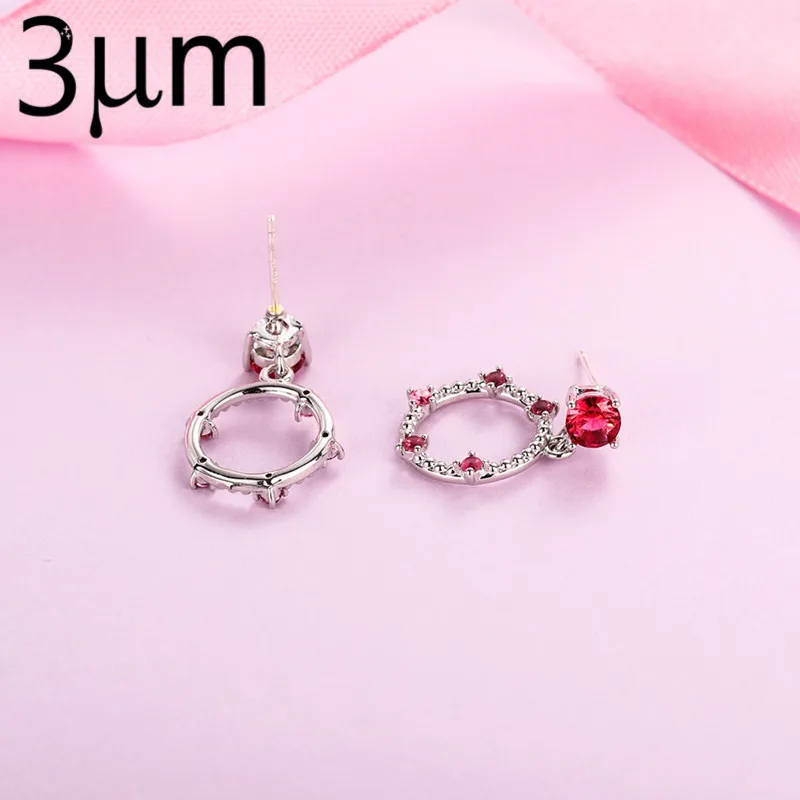 

3UM Earring Accessory Pendants Earring Findings Hoop Earring Opal Silver Earring Pendant Red