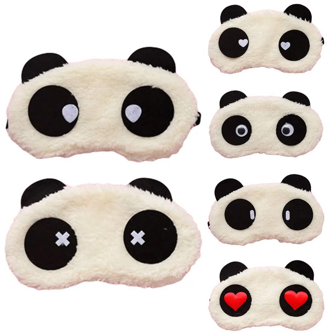 Затемненные плюшевые милые очки для лица белая маска глаза панды сна хлопок Маска забота о здоровье