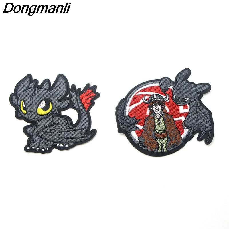 

P3243 Dongmanli How to Train Your Dragon Badges Embroidered Applique Sewing Clothes Accessories Badge