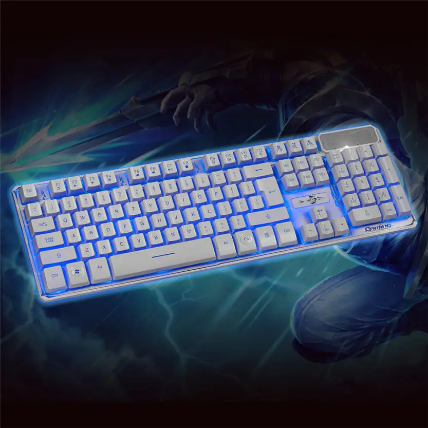 

Top 3 Colors Crack Illuminated LED Backlight USB Wired Multimedia PC Gaming Keyboard July 25