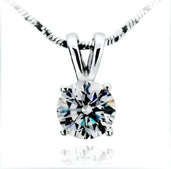 

Solid 585 White Gold 1Ct Moissanite Pendant Jewelry Necklace Gift Moissanite Pendant Engagement Wedding 585 White Gold Jewelry